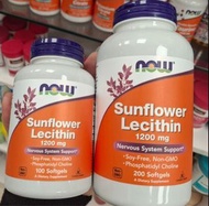 美國now foods Sunflower Lecithin向日葵卵磷脂軟膠囊1200mg ​