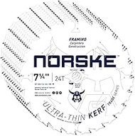 Norske Tools Thin Kerf Ultra Fast Ripping & Crosscutting Saw Blade NCSBT011MP 7-1/4" x 24T with 5/8"