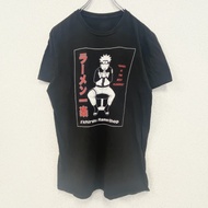 古著 NARUTO 短袖動漫印花 T 卹 Jump Ramen Ichiraku 圓領休閒黑色 M 碼