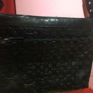 男装coach壓花皮袋