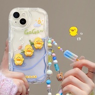 For OPPO Reno 4 4F 4 Pro / Reno 5 5k 5F 6 7 7Z / OPPO Reno 8 8Z 8T 8 Pro Cute Little Yellow Duck 3D Doll Soft Silicone Shockproof Phone Case