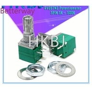 5pcs RV097NS 5K 10K 20K 50K 100K 500K B5K with a switch audio 5pin shaft 15mm amplifier sealing pote