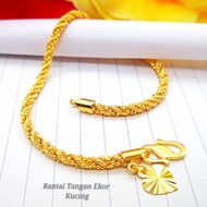 Rantai Tangan Ekor Kucing. Gelang Ekor Kucing Emas 916 tulen original. Pure 916 Gold