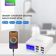Weilai WL-896P Super Charger Digital Display Fast Charging 87 Watt 87W QC-3.0 PD-45W Type-C - Fast C