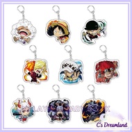 C'S DREAMLAND One Piece Keychains 5 Gear Luffy Acrylic Double Sided Cute Anime Cartoon Key Ring 海贼王五