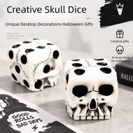 Halloween Skull Dice Resin Gothic Tabletop Game Props 3D Skull Face Pips Party Prank Gift Black Gold