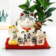 日本進口藥師窯招財貓滿願成就陶瓷擺件開業喬遷升職生日創意禮物