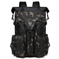 Ozuko New Waterproof Tactical Backpack Outdoor Motorcycle Mens Backpack Double Shoulder High Capacity Travel Photography Baseball Bag - Black/Camo