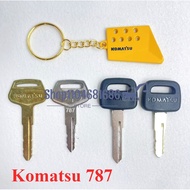 Komatsu Pc -7 -8 787 Ignition Key with Excavator Knife Corner Plate Keychain Excavator Heavy Equipme