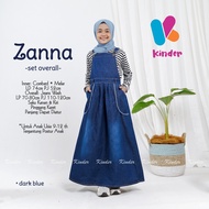 ZANNA Overall Jeans Set Inner Kaos Rok Panjang Anak Perempuan 9 - 12 Tahun Terbaru Kekinian | Jumsui