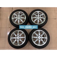 mugen nr sport rim 15x6.5jj 4x100 of+45 silver mirror face tayar ad08r 185/55R15