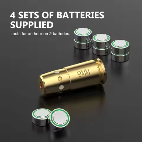 MidTen 9MM Bore Sight 223 5.56mm Red Laser Boresighter Copper Metal with 4 Sets of Batteries For Pis