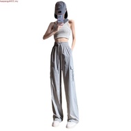【READY STOCK AT Johor】 Hotgirl⭐ Cargo Pants Women Thin mming Wide Leg Pants Loose Casual Pants