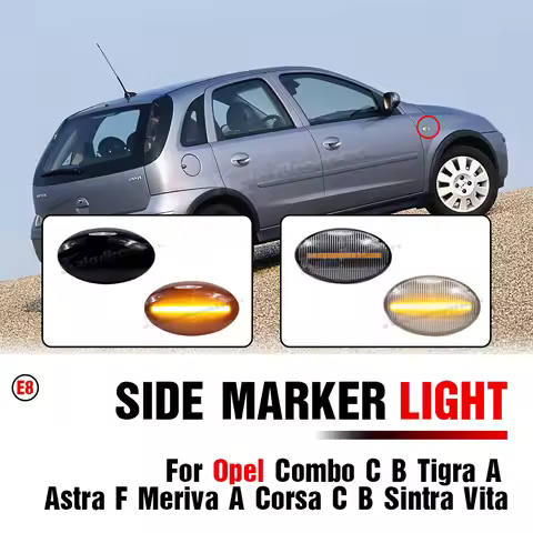 2x Dynamic LED Flashing Turn Signal Side Marker Lamp Car Light For Opel Combo C B Tigra A Astra F Me