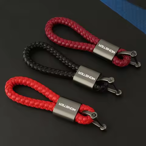 New Fashion Motorcycle Leather Rope Keychain For Ducati Monster 696 795 796 797 821 937 S2R 800 Keyr