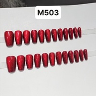 Code M 503 - Beautiful Nail An Nail With Cute Chram For Women Nail 24 Pieceg With Cat Eye Glue