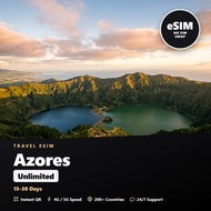 Azores Travel eSIM Unlimited 15-30 Days Prepaid Internet Plan