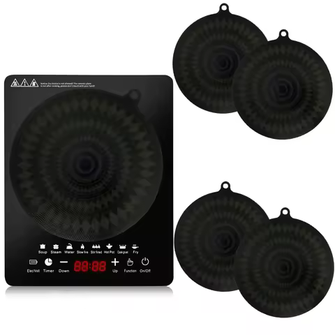 4Pcs Silicone Induction Cooktop Mat Thermochromic Induction Cooktop Protective Cover High Temperatur