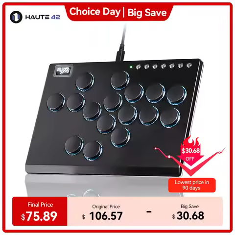 Haute42 Metal Joystick Hitbox Controller Arcade Fighting Stick For PC/Ps3/ Ps4 / Switch/Steam Mini H