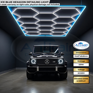 ICE BLUE LED HEXAGON LIGHT DETAILING HONEYCOMB LIGHT MODULAR FOR WORKSHOP GARAGE CAR WASH DETAILING 