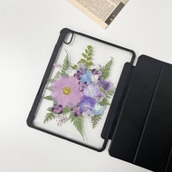 紫花團簇手工押花iPad殼 iPad Air 11寸 13寸 iPad Pro 11寸 13寸