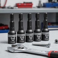 5-Piece Hex Magnetic Socket Wrench Set with 8mm and 42mm Adapters for All-Purpose Screwdriver