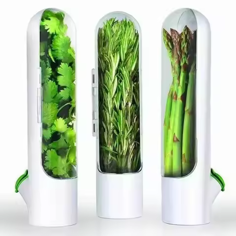 Refrigerator Herb Crisper Saver Pod Container Vegetable Preserving Bottle Keep Herb/Cilantro/Mint/Pa