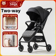 Beige Foldable two way Baby Stroller Cabin Size Lightweight Adjustable TravelTrolley Bayi Stroller