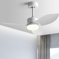 現代吸頂電風扇吊燈（全白款3葉-48寸遙控【變頻】【全光譜版】）
