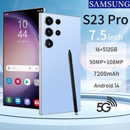 (COD) SUNSUNG S23 Pro telefon Android 16GB+512GB Bateri 7200mAh telefon baharu telefon 7.5 inci HD s