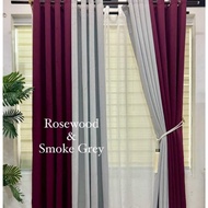 3D Curtain 7Ft,4in1 plain & printed curtain 60x85inches(150x215cm)8 rings curta