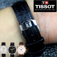 ของแท้ Tissot 1853สายหนังผีเสื้อหัวเข็มขัดกองทัพล็อคนาฬิกาเข็มขัดชาย T41T063ชุดสากล19 20มิลลิเมตร