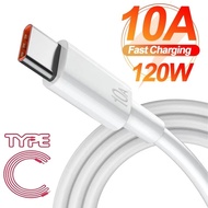 10A Type C Fast Charging Cable for Huawei Mate 40 50 60 Mobile Phone 120W USB C Charging Wire for Xiaomi Samsung Data Transfer Cord