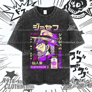 24h Shipping N9THNOVA JoJo's Bizarre Adventure Anime Print Washed T-shirt, Streetwear Casual Top 8
