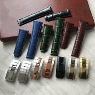 Watch Accessories Suitable for rolex rolex Strap Cowhide Male Daytona Blue Green Black Water Ghost L