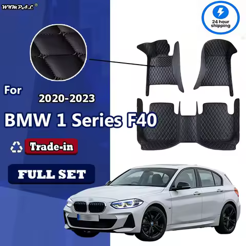 Leather Car Floor Mat For BMW 1 Series F40 118i 116d 118d 2020 2021 2022 2023 5seat Waterproof Car M