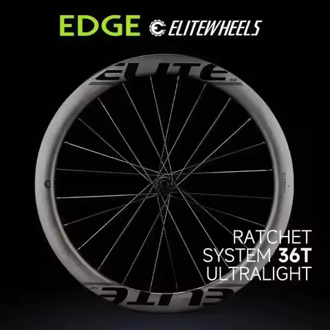 ELITEWHEELS EDGE Racing Carbon Disc Wheelset - 1314g Ratchet System 36T Wing 20 Spokes 40mm 45mm 50m