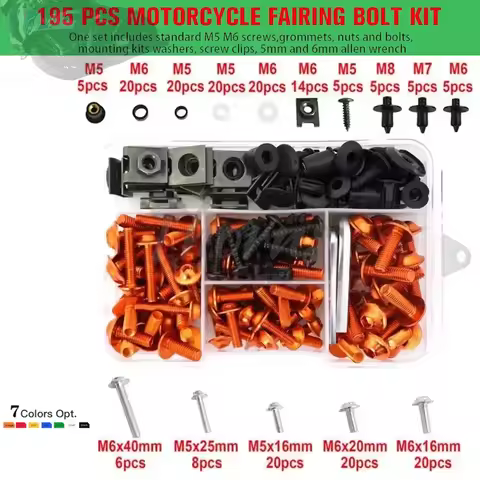 Moto Fairing Bolt & Bodywork Screw Kit w/Nuts For Honda CB600F CB650 CB650F CB125R CB650R CB1000R CB