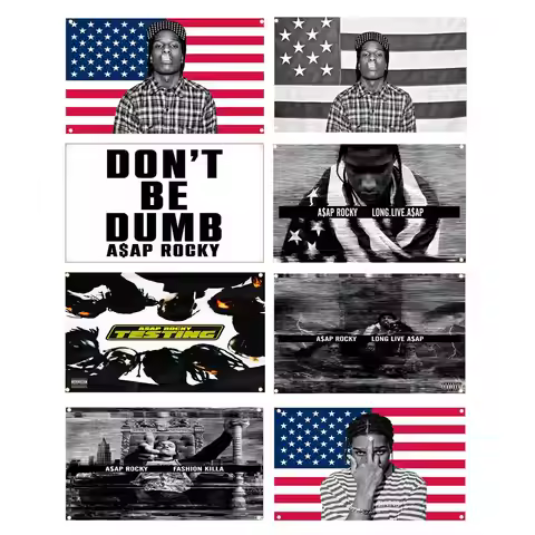 2x3fts 3x5fts 5x8fts A-Asap Rocky Pink USA Flag Don't Be Dumb Music Art Banner Tapestry Applicable T