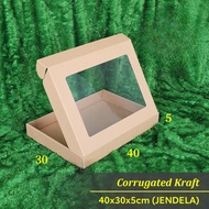 Letter Cake Box, Lapis Legit Box, Cake Box, Size 40x30x5 Brown Mica WindowPOLOS ThickBENING