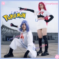 POKEMON JESSIE JAMES Cosplay Costume&Wig Team Rocket Couples Outfits Anime Party Outfit Carnival Out