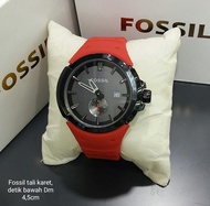 Jam Tangan Fossil pria/jam tangan kasual pria tali karet rubber detik bawah ukr 45cm