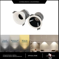 LED COB Eyeball Anti Glare 7w / 12w White / White + Black