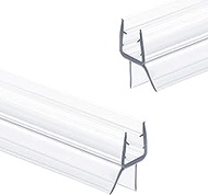 Shower Glass Door Bottom Seal, 2PCS 36 Inch Ultra Clear PVC Seal Strip with Sweep for 1/4"(6mm) Thic
