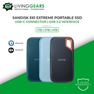 SANDISK EXTREME PORTABLE SOLID STATE DRIVE SSD V2 E61 TYPE-C 1TB / 2TB / 4TB IP5 SHOCK-RESISTANT WAT