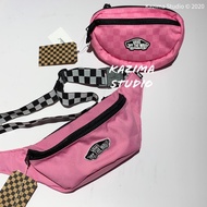 Kazima Vans Logo Waist Bag Side Backpack Thunderbolt Small Wallet Mobile Phone Checkerboard Pink Bla