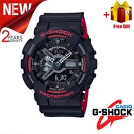 【2-year warranty】G Shock Original 100% Jam tangan Lelaki Watches GA110 GA-110-1A1 red Electronic Res