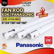 Original Ceiling Fan Rod KDK/PANASONIC Fan Rod Extension 6" 24" 36" 48" 60" Ceiling Fan Pipe White