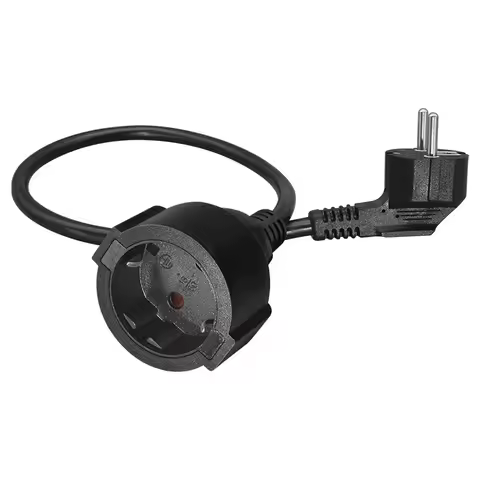 Black Copper 0.5M 1M 1.8M 3M 5M EU German Standard Male to Female Power Cable 16A European 4.8MM Pow