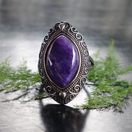 天然紫龍晶戒指 大克拉 戒指 活口可調整 閃耀折射 復古戒指 指環